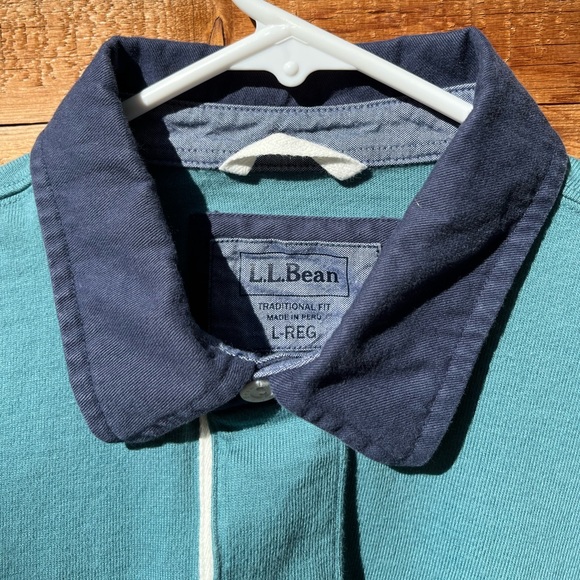 L.L. Bean Lakewashed Rugby Long Sleeve Shirt Large - Picture 3 of 4